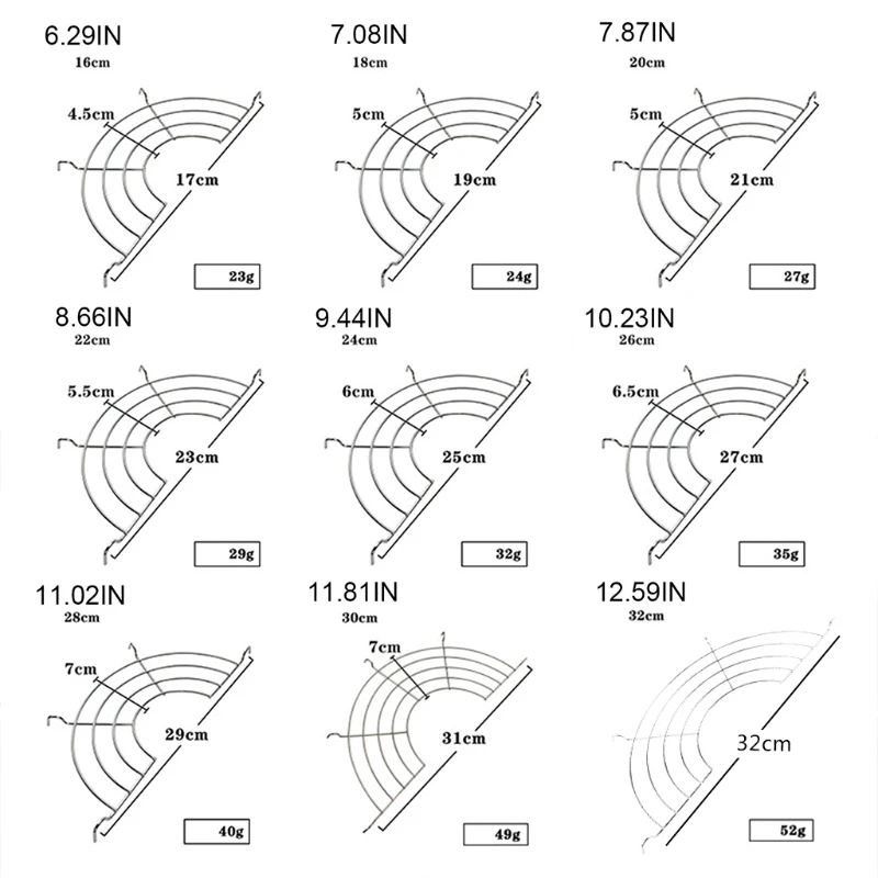 Kitchen Stainless Steel Semi-circular Oil Drain Rack Steaming Rack Heat Insulation Rack Home Cooking Fried Food Oil Drip Filter