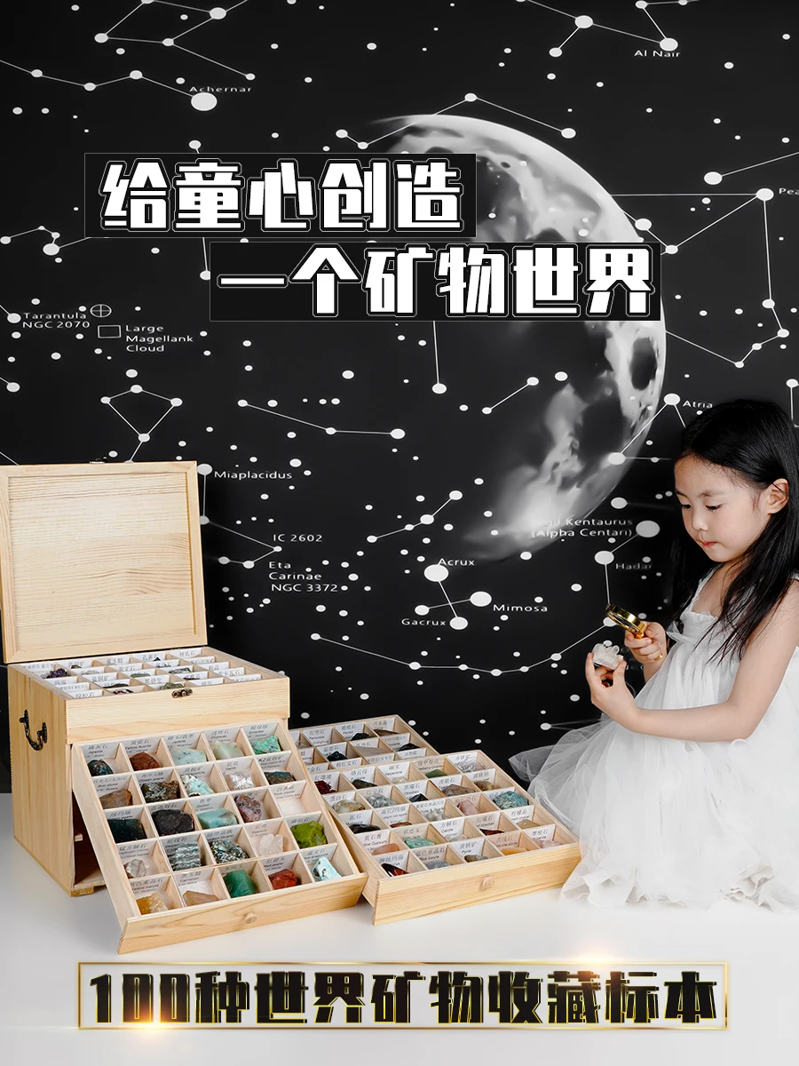 The past of the earth 100 kinds of crystal ore specimens Tianyu mineral crystal gemstone rough jade popular science ornaments