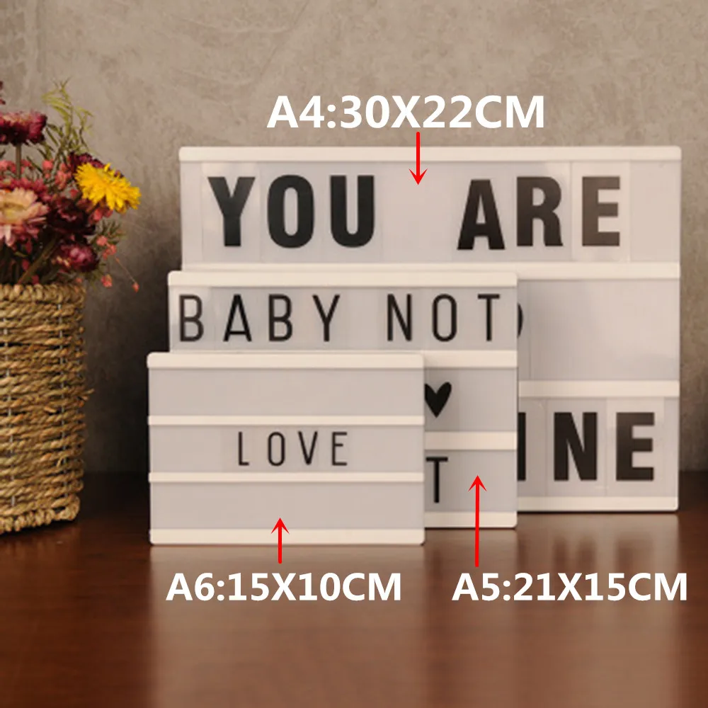 Led Combinatie Nachtlampje Vakantie Lichten Usb Aa Batterij Doos Diy Letters Symbool Kaarten Decoratie Lamp Bericht Board Lightbox