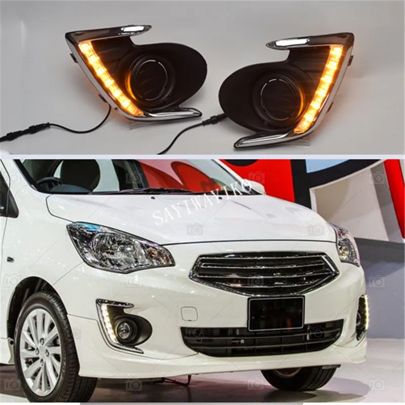 

1 Set DRL Daytime Running Light With Turn Signal For Mitsubishi Attrage Mirage G4 2012 2013 2014 2015 2016 2017