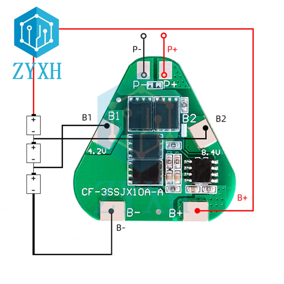 BMS 3S 12A 12.6V Li-ion litowo 18650 akumulatory Charge Board zabezpieczenie przed zwarciem dla Power Bank/elektronarzędzia