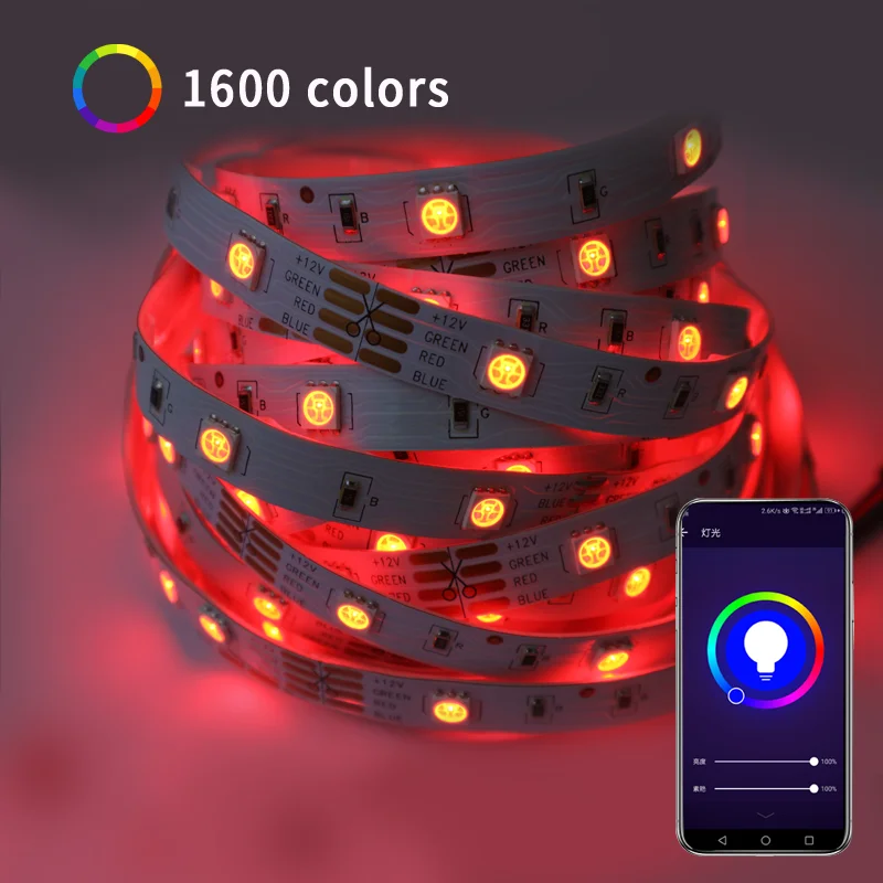 Светодиодная RGB ленсветильник с Wi-Fi, 12 В, SMD5050, футов/10 м