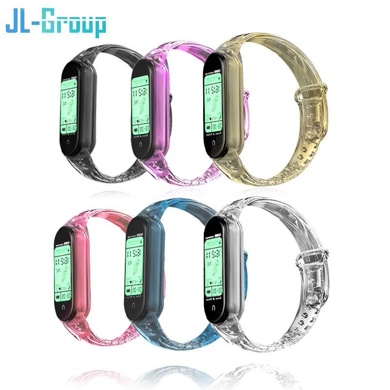Discolored สำหรับ Xiaomi Mi 3 4 5 6สายสำหรับสายรัดข้อมือซิลิโคน Miband 4/3สายรัดข้อมือสมาร์ทอุปกรณ์เสริม