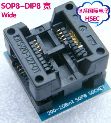 

SOP8 to DIP8 Wide Body Burning Seat 208mil Programmer Bounce Burning 25 Patch Conversion Test