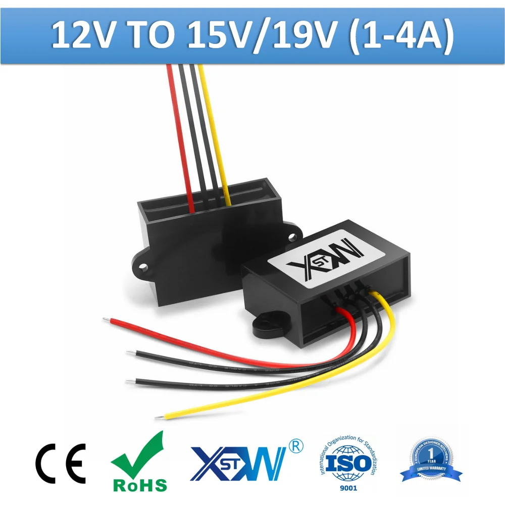 

XWST Non-isolated 12v to 15v 19v DC to DC Step Up Boost Power Converter 1A 2A 3A 4A 15vdc 19vdc Regulator Voltage Stabilizer