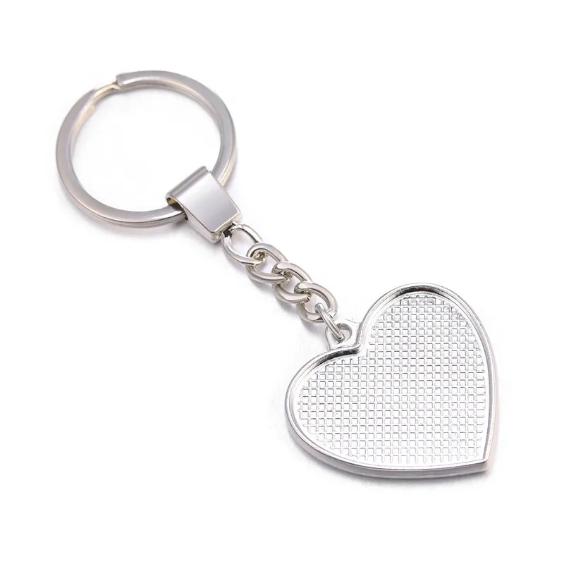 5pcs 30mm Double-sided heart Cabochon Blank Keychain Setting Pendant Base DIY Jewelry Making Handmade Jewellery Accessories