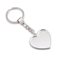 5pcs 30mm Double-sided heart Cabochon Blank Keychain Setting Pendant Base DIY Jewelry Making Handmade Jewellery Accessories