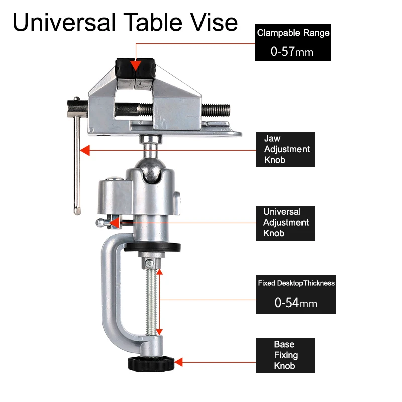 Imagem -04 - Multifuncional Electric Grinder Stand Holder 360 ° Rotating Table Vise Bench Clamp Bracket Acessórios para a Ferramenta Dremel