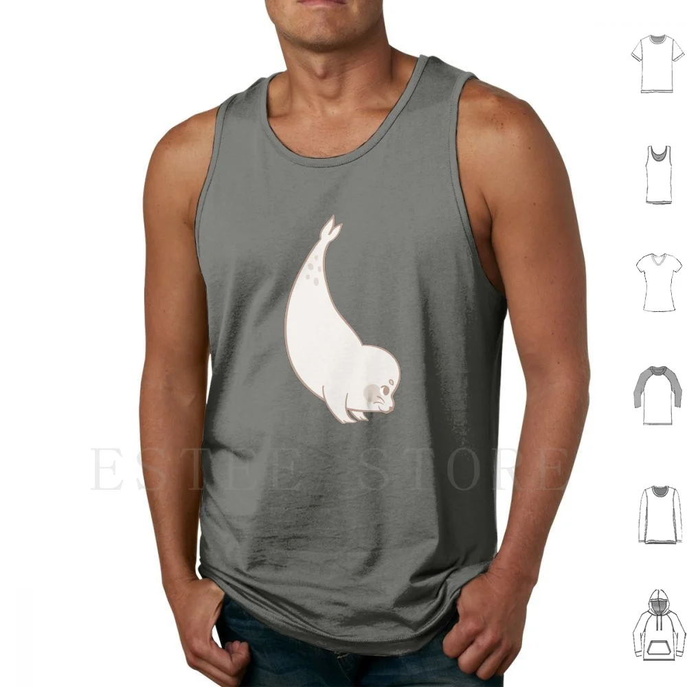 Yoga Seal Yoga Poses Meditation Seal Animals Doing Yoga Animal Doing Yoga White Grey Seals Tank Tops Vest Sleeveless Yoga