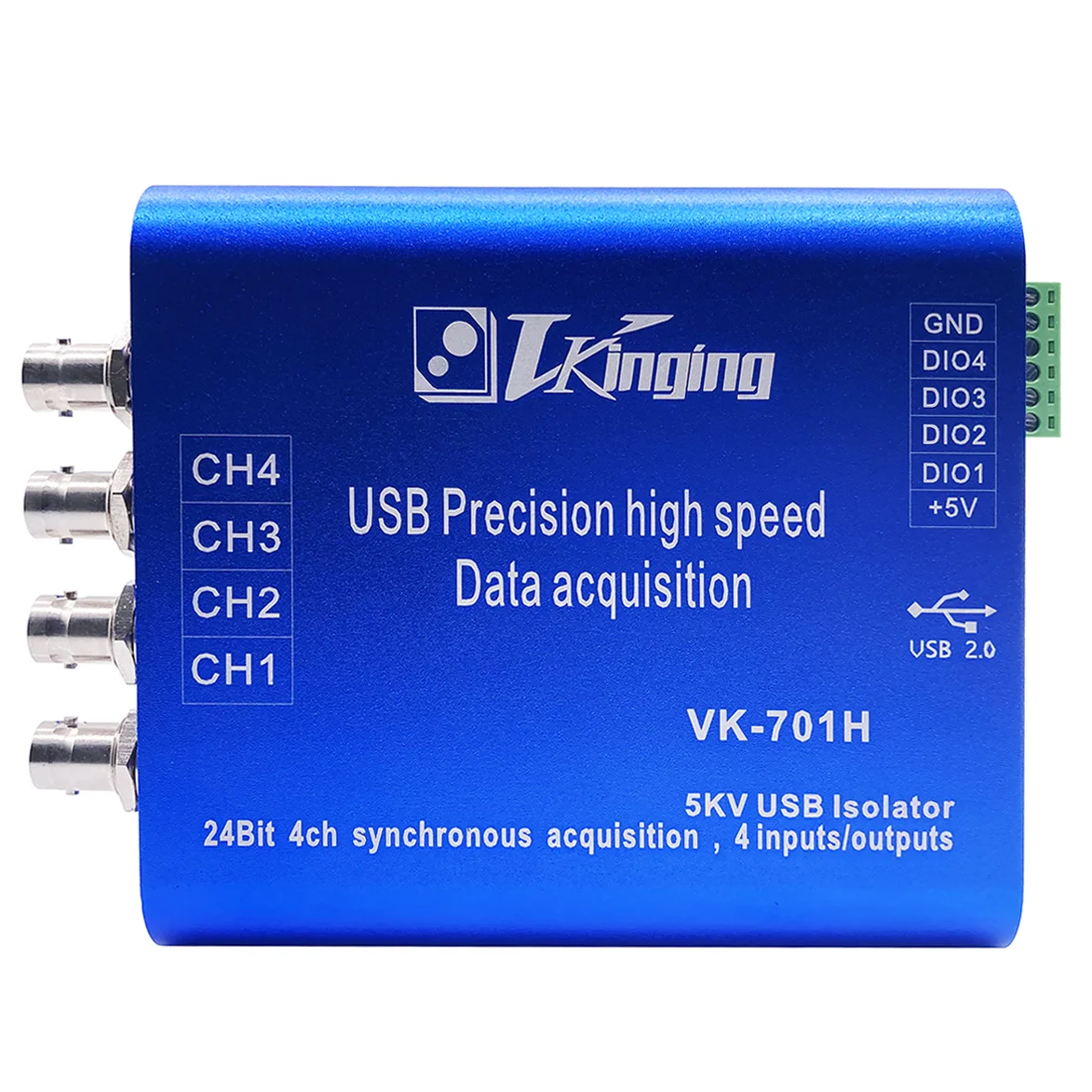 Vk701h 24 Bit Isolated USB Data Acquisition Card with IEPE Precision 400k Sampling