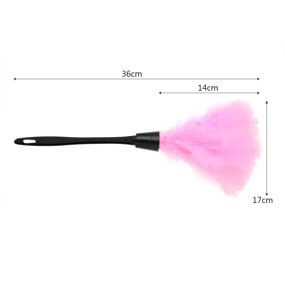 4 Colors Soft Turkey Feather Duster Long Handle Dust Brush Household Home Cleaning Tools for Furniture Car Clean