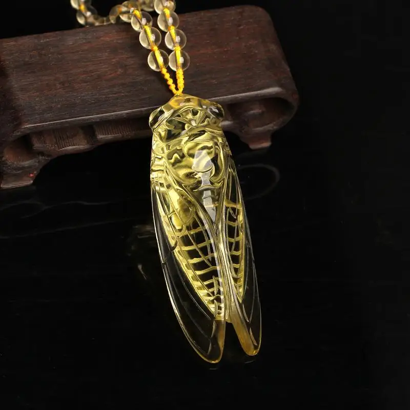 Crystal Herbarium Cicada Pendant Necklace Women Fashion Jewelry Dropshipping