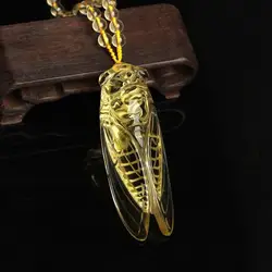 Crystal Herbarium Cicada Pendant Necklace Women Fashion Jewelry Dropshipping