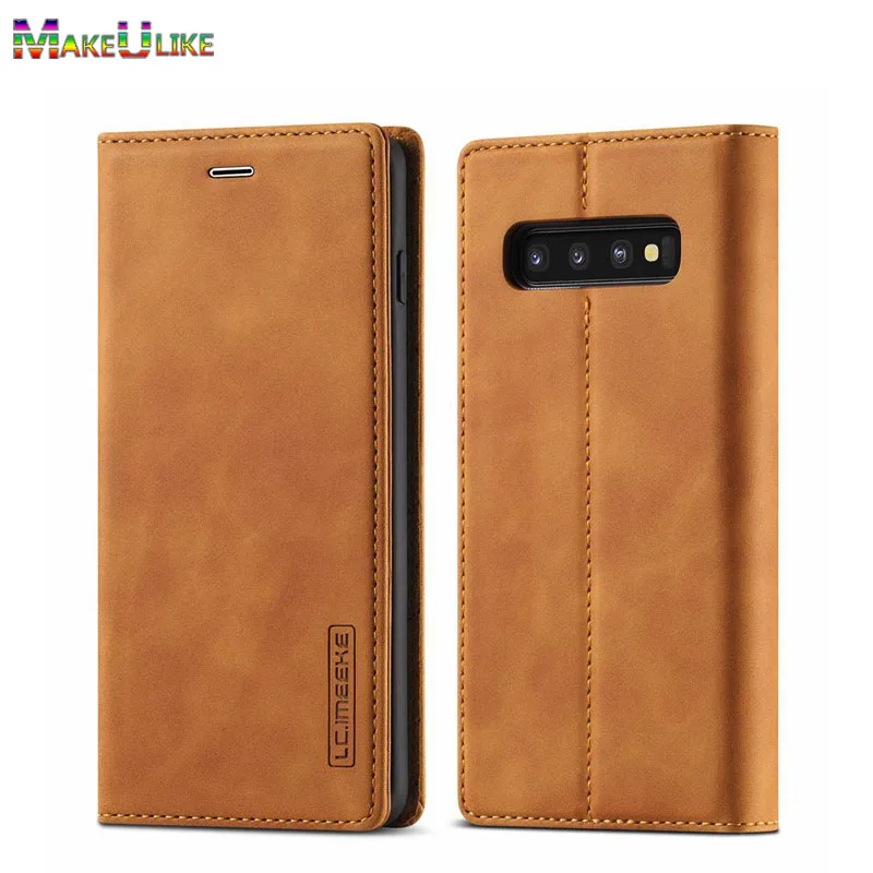 Elegant Wallet Case For Samsung Galaxy S10 S9 S8 S21 S20 S22 Plus Ultra FE S20FE S21FE Case Leather Magnetic Flip Cover Case