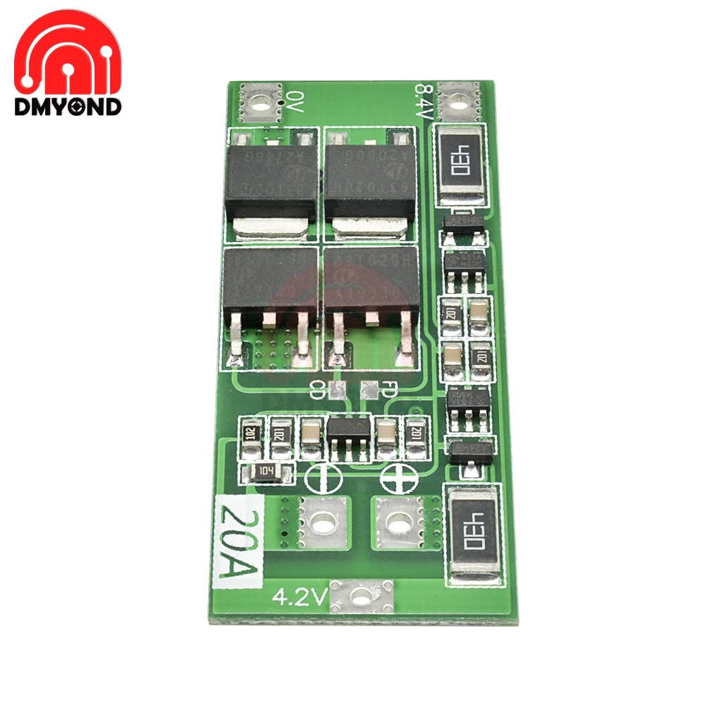 2S 20A Lithium Battery Protection BMS Board Lipo Cell Module with Balancer Intergrated Circuits for Drill Motor Lipo Cell Module