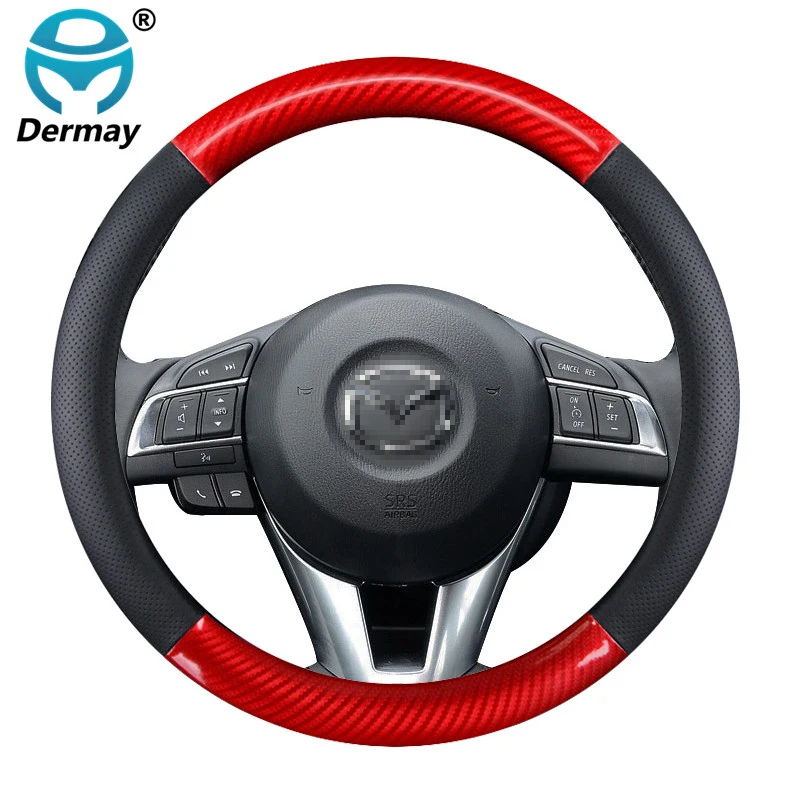 

for Mazda 2 3 6 Axela Atenza Demio CX-3 CX-4 CX-5 CX5 CX 5 CX-7 CX-9 Car Steering Wheel Cover Genuine Leather Auto Accessories