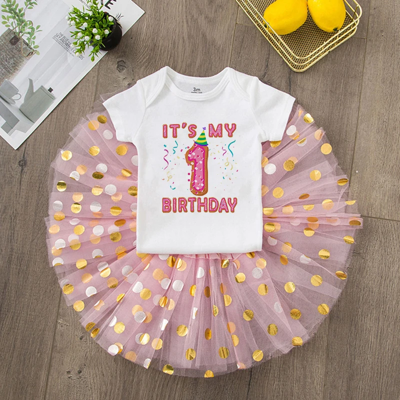princess polly baby blue dress First Birthday Baby Girl Birthday Party Dress Cute Pink Tutu Cake Dresses +  Romper Outfits Toddler Girls Summer Clothes Jumpsuit