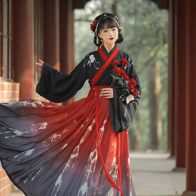 Chinese Traditional Hanfu Costume Woman Ancient Han Dynasty Dress Oriental Princess Dress Lady Elegance Tang Dynasty Dance Wear