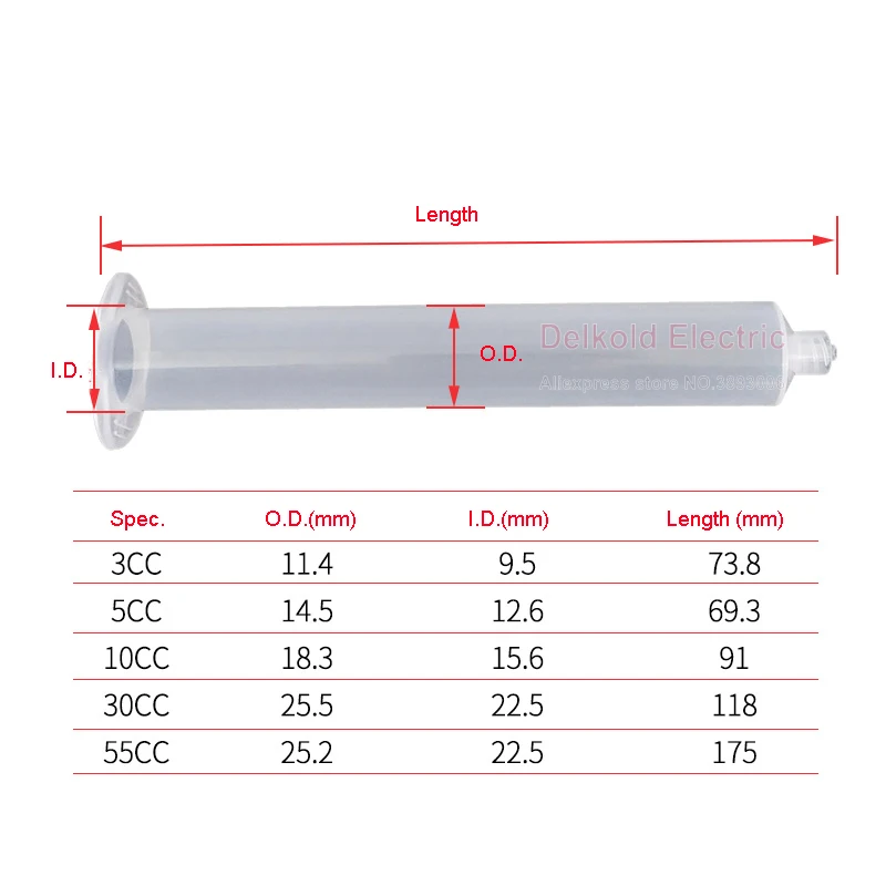 5cc 10cc 30cc 55cc Liquid Dispenser Solder Paste Adhesive Glue Syringe Dispensing Needle Tip