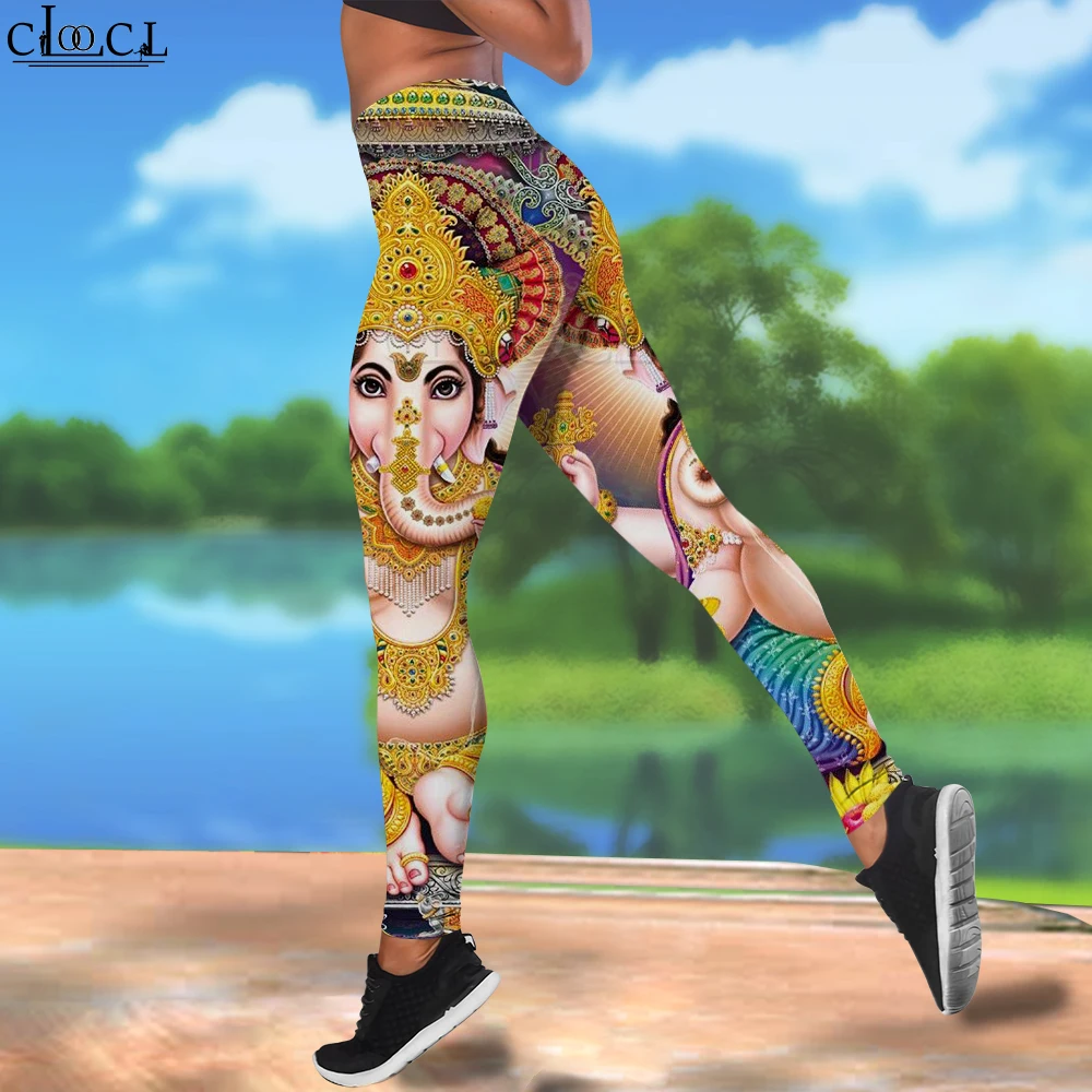 CLOOCL Legging Wanita Indian God Ganesha Dicetak Pinggang Tinggi Elastis 3D Legging Wanita untuk Celana Jogging Luar Ruangan Drop Shipping