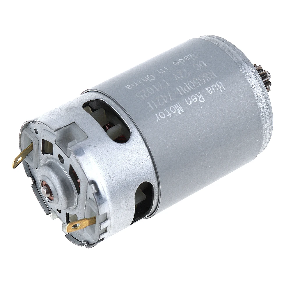 Portable RS550 19500 RPM DC Motor 12V with Two-speed 12 Teeth and High Torque Gear Box for Electric Drill / Screwdriver
