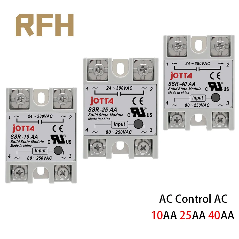 SSR -10AA  25AA 40AA  AC Control AC SSR White Shell Single Phase Solid State Relay Without Plastic Cover