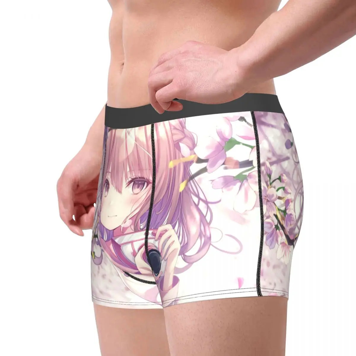 Anime Girl,Sakura, Photography And Kawai Underpants Breathbale Panties Male Underwear Print Shorts Boxer Briefs