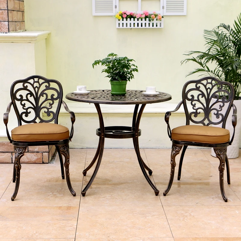 

Cast Aluminum Leisure Garden Table and Chair Combination, Outdoor Tables and Chairs, Balcony Furniture