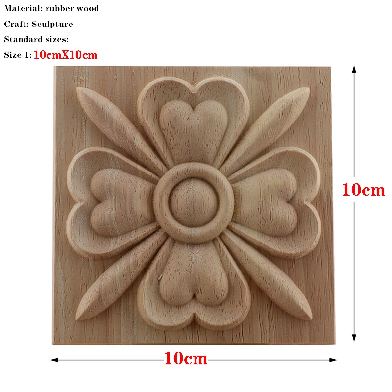 RUNBAZEF Europese Gesneden Ongeverfd Retro Lijstwerk Hout Applique Houten Sticker Lange Ovale Rubber Meubelen Muren Hot Koop NIEUW
