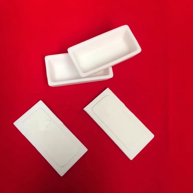 Al2O3 ceramic crucible /60x30x15mm Trapezoid corundum crucible /with lid alumina crucible/Sintered  Crucible