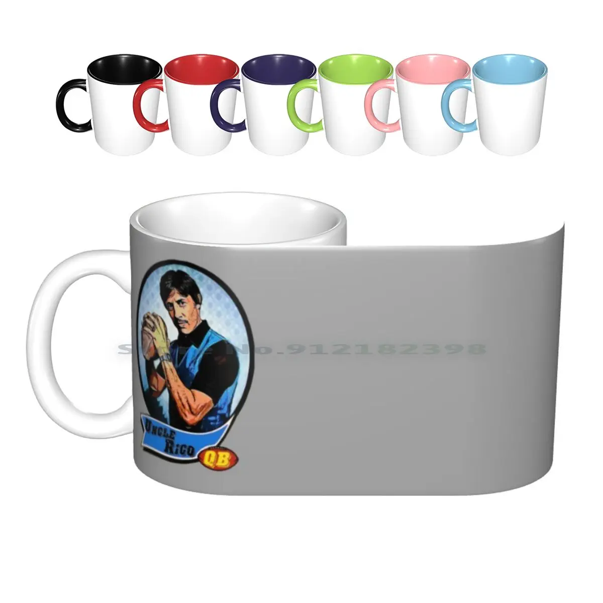 Uncle Rico Football Card Ceramic Mugs Coffee Cups Milk Tea Mug Uncle Rico Football Sports Comedy Movie Most Sold Most Viewed