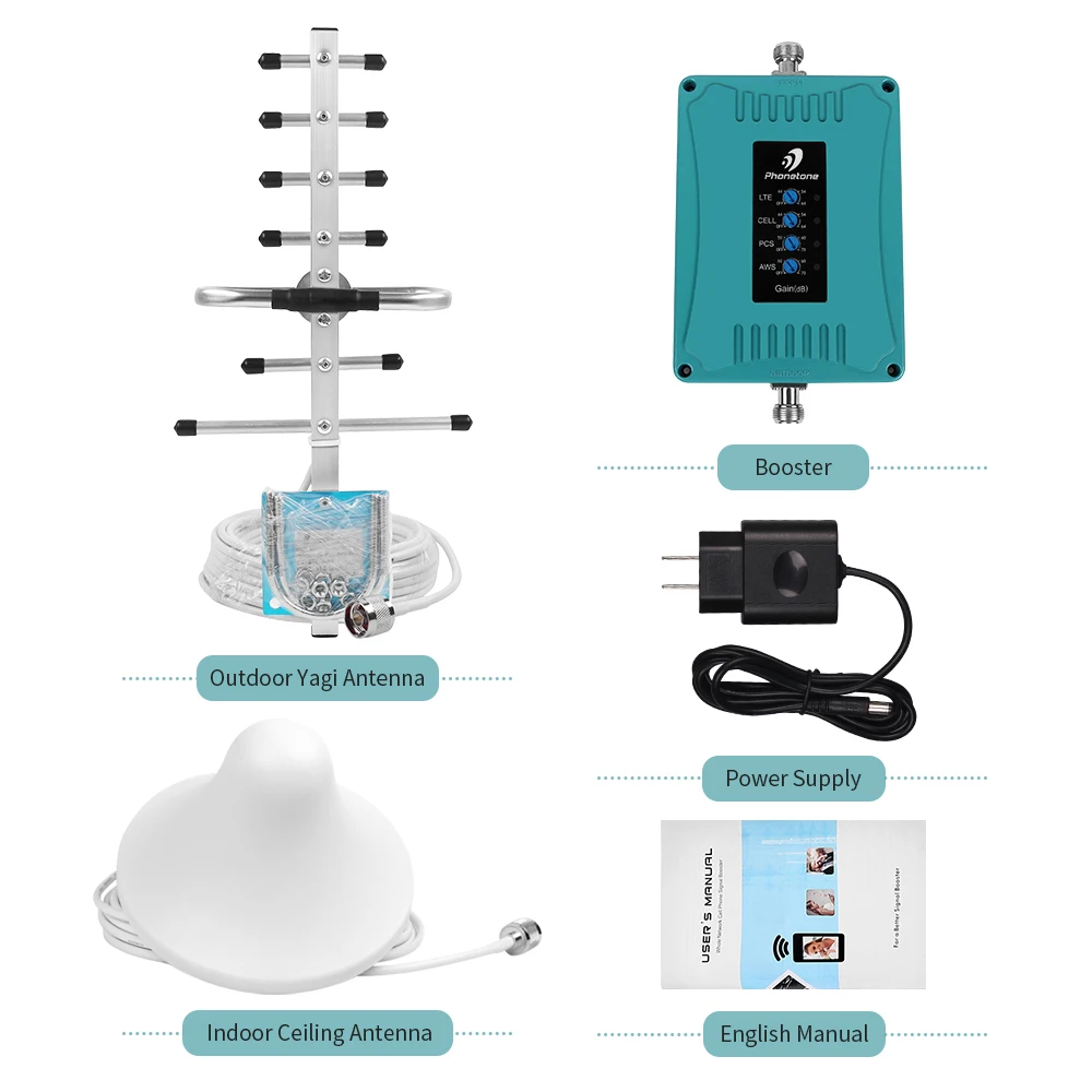 3G 4G LTE Handy Signal Booster 800/900/1800/2100/2600MHz Cellular haus Handy Repeater Verstärker für Viele Träger