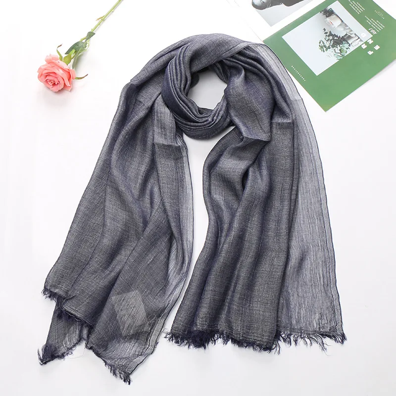 Big Size Black Vintage Cotton Linen Men\'s Scarf Summer Women\'s Poncho Autumn Hijab Female Scarves Shawl Stole Men\'s Bandana