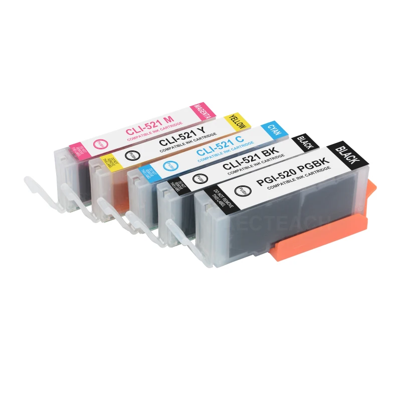 Aecteach new PGI520 CLI521 Ink Cartridges Compatible For Canon PIXMA iP 3600 4600 4700 MP 540 550 560 620 630 640 980 MX860