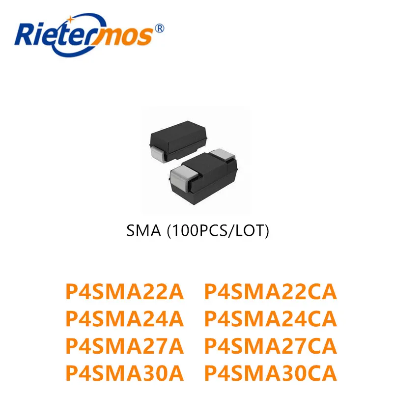 100 Chiếc P4SMA22A P4SMA22CA P4SMA24A P4SMA24CA P4SMA27A P4SMA27CA P4SMA30A P4SMA30CA SMA Chất Lượng Cao