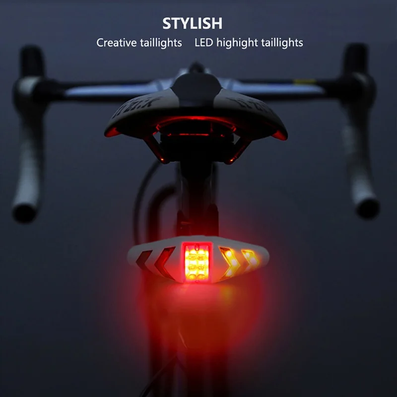 Wireless Remote Control Bike Taillight Bicycle Rear Light Turn Signals Lights Directional Flashing for Safty Night Day Riding