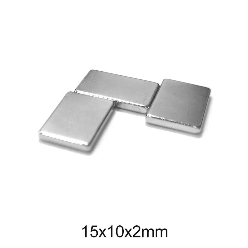 10/20/50/100/150/200PCS 15X10X2 mm Rectangular Rare Earth Neodymium Magnet N35 Block Strong Powerful Magnets 15x10x2mm 15*10*2