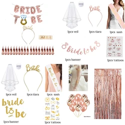 Bachelorette Party Decorations Bride To be Theme Headband Sash Tattoos Balloons for Wedding bachelorett parti Hen Party Decor