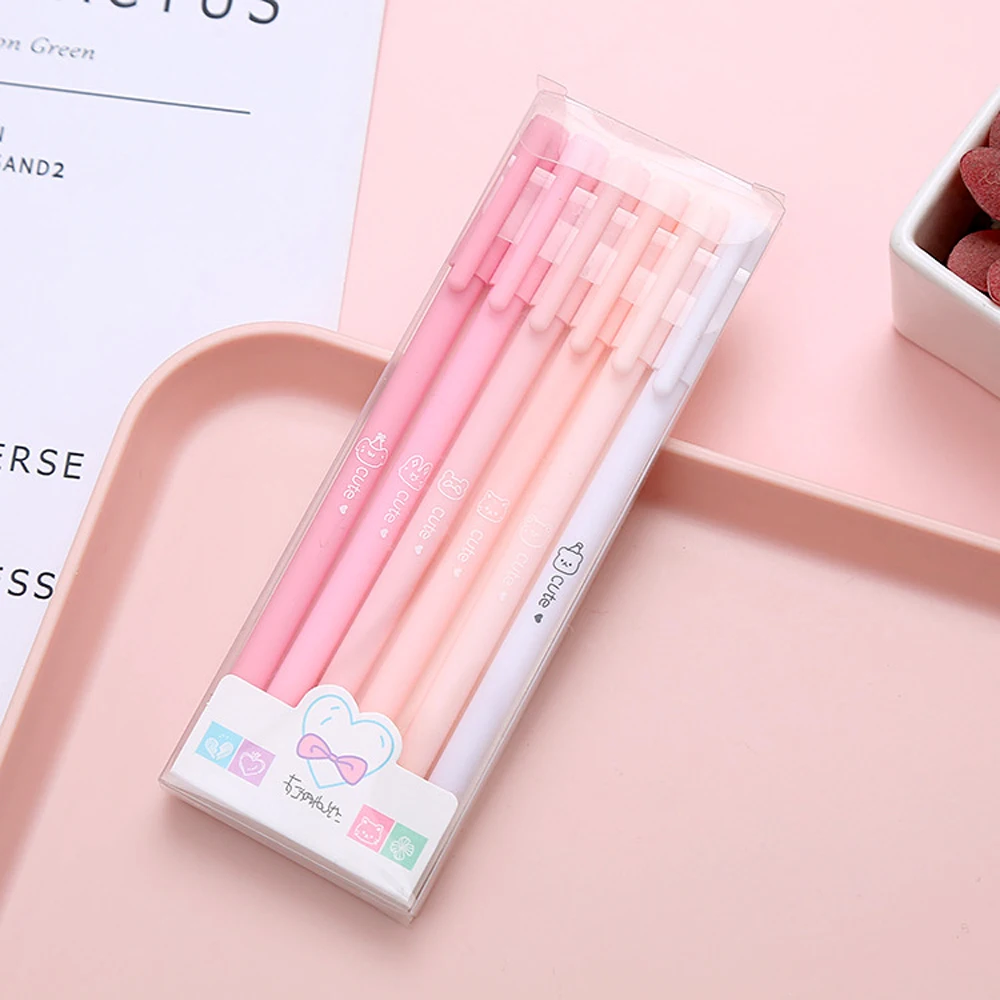 6 Teile/satz Nette Morandi Gel Stift Kawaii 0,5mm Schwarz Kugelschreiber Büro Schule Schreibwaren Student Writing Wasser Stift neutral Stift – Detail 7