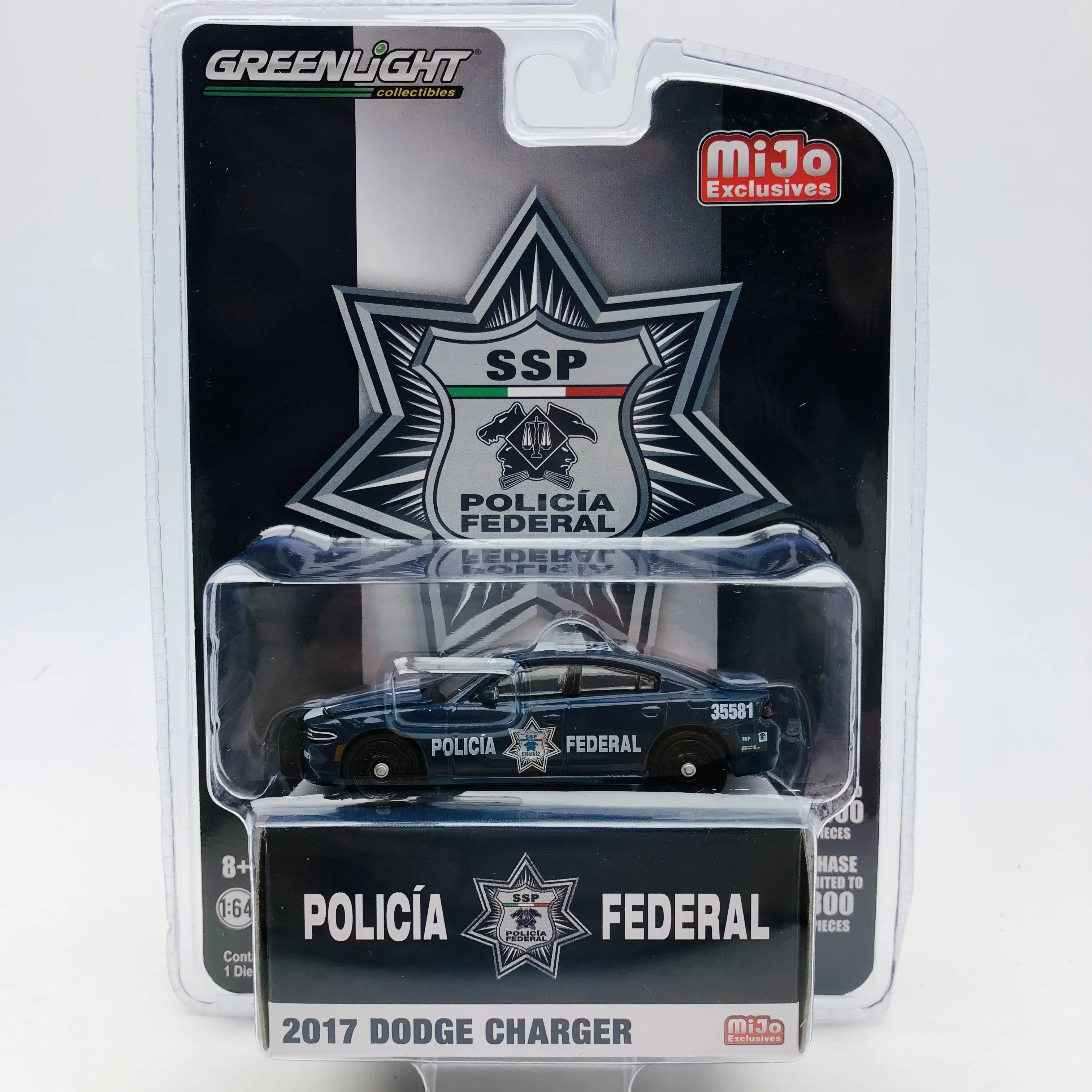 1/64 GreenLight 2017 Dodge Challenger  Mexican Police Department mijo limited  Collection  die-cast alloy car models