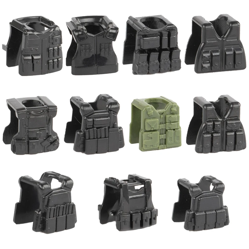 WW2 Military Weapon Accessories Germany Modern military  soldiers Body Armor Arms Police Tactical Vest Figures Parts Blocks