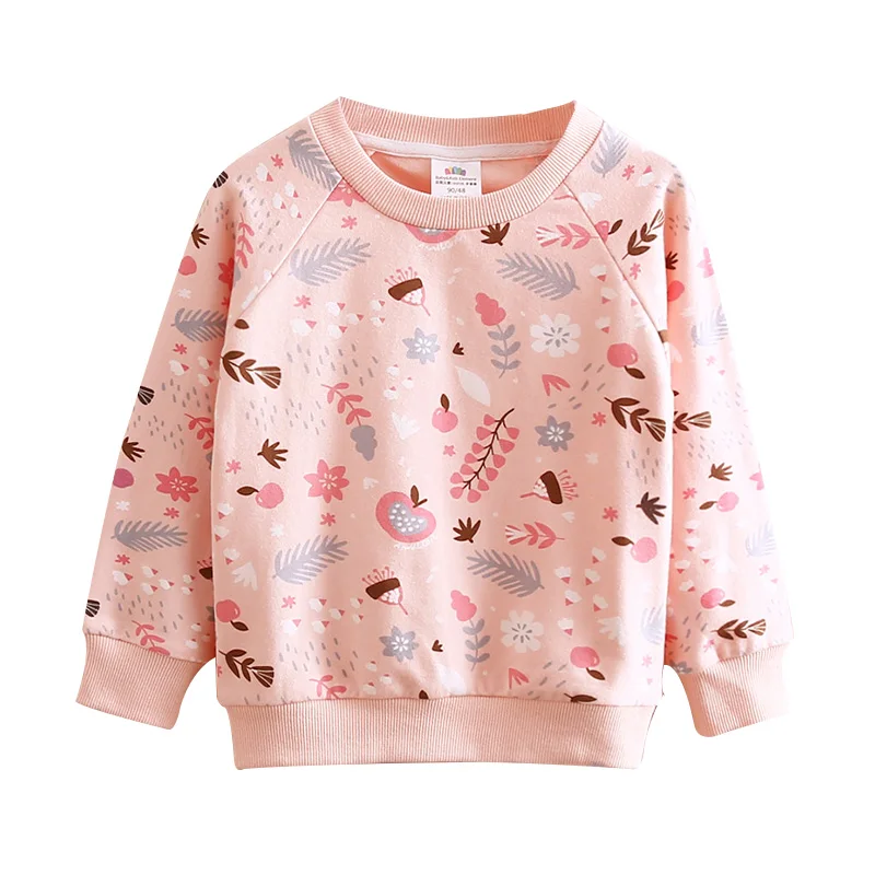 2024 Autumn Spring Fashion 2-4 5 6 7 8 9 10 Years Children\'S Causual Pullover Tops O Neck Long Sleeve Kids Baby Girl Sweatshirts