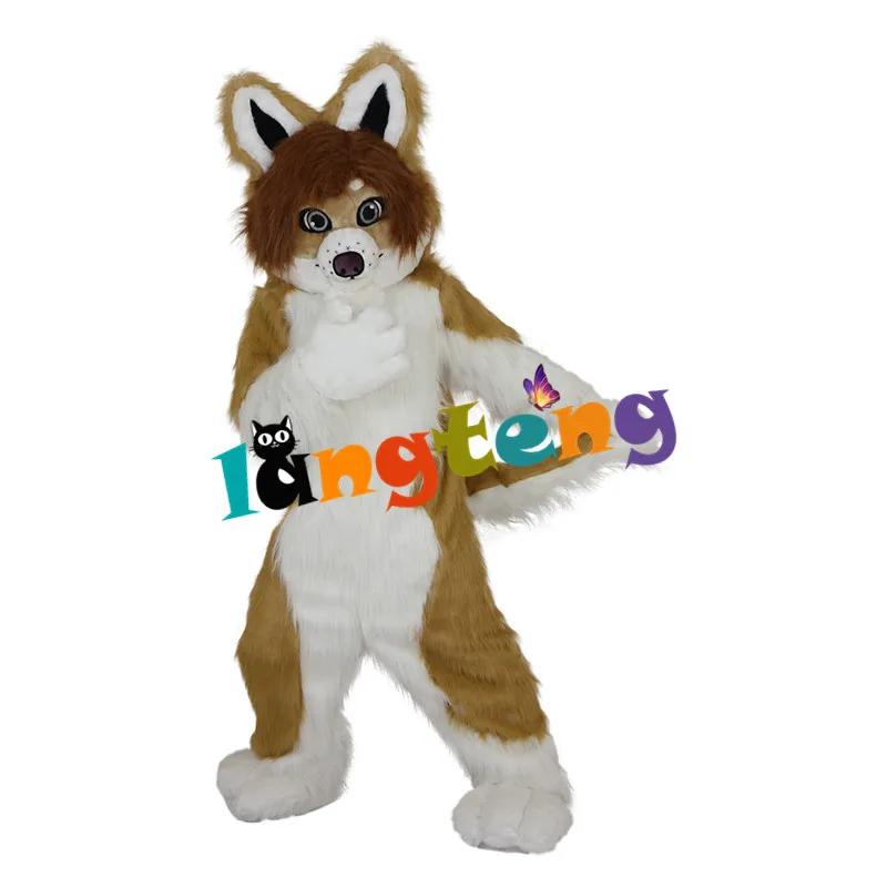 878 Nâu Cáo Chó Husky Linh Vật Trang Phục Cho Người Lớn Kid Size Áo Lạ Mắt Cosplay