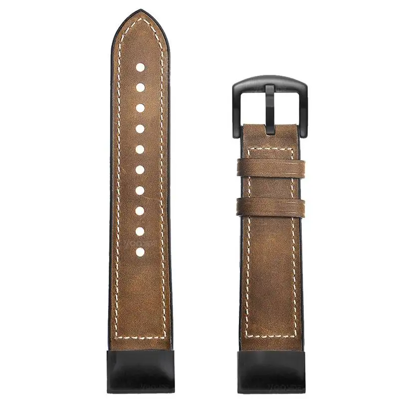 Fenix 6 pulseira de couro de luxo, pulseira de relógio de 22mm para encaixe rápido, para garmin fenix 5/5 plus/forerunner 935/approach s60/quatix 5