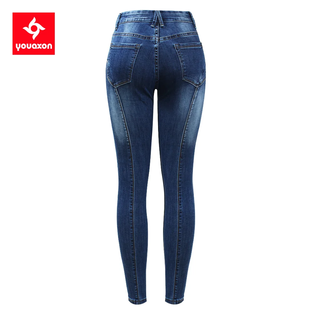 2397 Youaxon New Classic Five Pockets Cropped Jeans Women`s Stretchy Skinny Pants Trousers For Women Drop Shipping