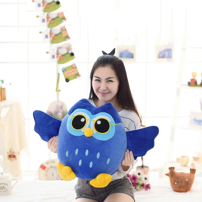 Kawaii Owl Plush Toys Anime Doll Pillow Gray/Blue/Purple/Brown Colorful Bird Stuffed Animals Dolls Birthday Gift Kids Home Decor