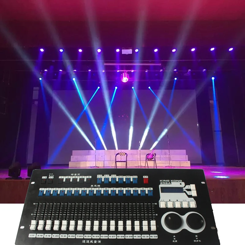 Imagem -03 - Kingkong 256a Controlador com Bulid-no Console Profissional Shapy Dmx 512 Bom Uso para dj Disco Party Led Cabeça Movente