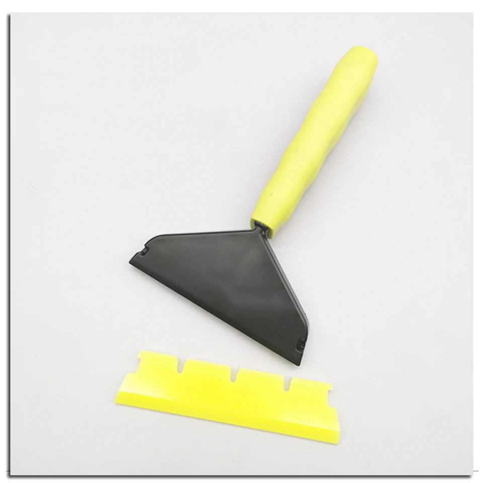 Window Tinting Vinyl Wrap Fitting Tool Similar Go Doctor Rubber Handled Grip Squeegee With Yellow/Blue Blade k130