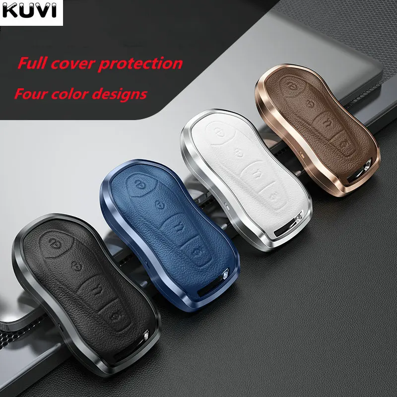 

Leather Car Remote Key Case Cover For Geely Azkarra FY11 Atlas Pro New Emgrand GS X6 SUV EC7 Protected Shell Fob Accessories