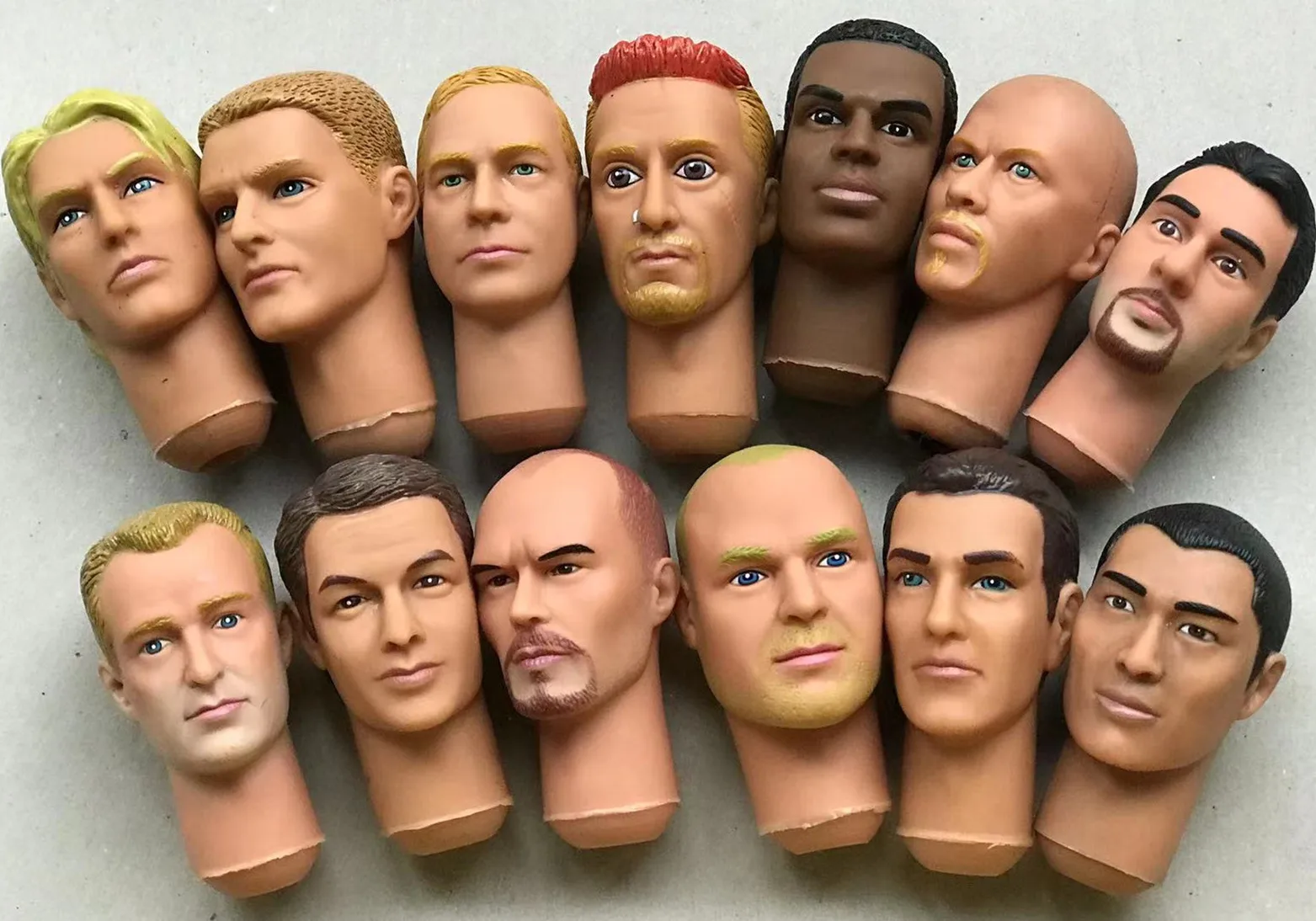 Male Doll Soldiers Men Head Collection Original Doll Toy Figures Good Makeup Face Man Doll Head Famous Stars Men Heads Toys